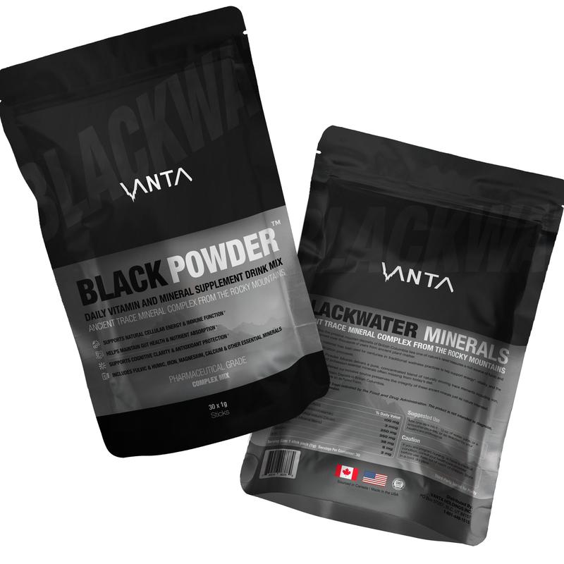 VANTA Black Powder – Humic & Fulvic Mineral Supplement (30 Stick Pack)