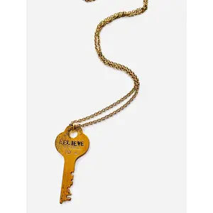 Believe Hand Stamped Key Necklace