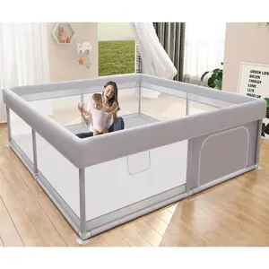 Baby Playpen 50x50inch for Infants Toddlers Indoor Outdoor Breathable Mesh Anti-Fall Safety Pen