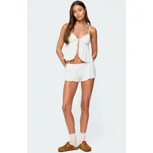 Edikted Women's Linny Contrast Pointelle Shorts