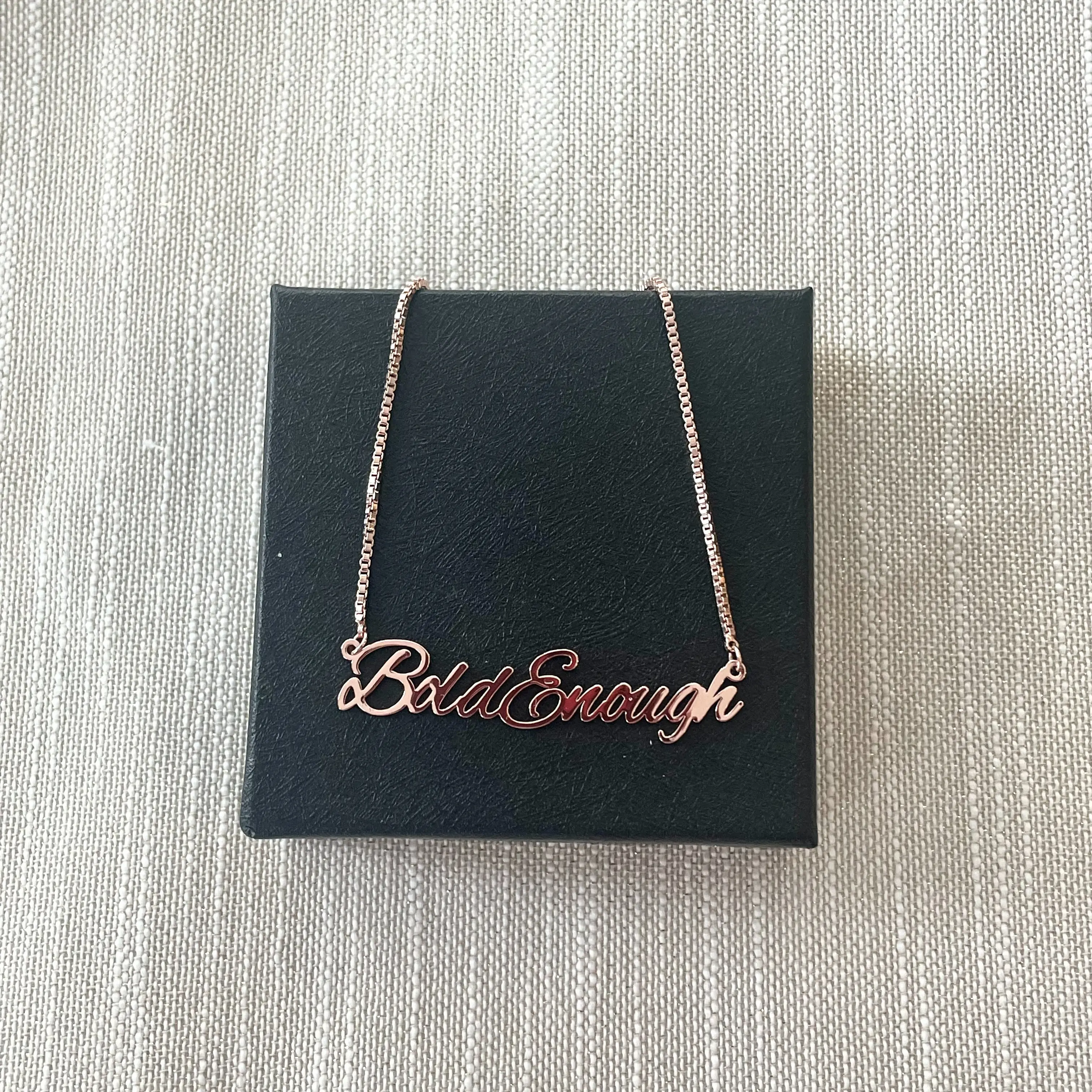 Bold Enough Necklace -Wear your bold commitment to be authentically you proudly.  Nickel-Free Adjustable Fit 16-18 Inches Superb Cutting Technology Daily Wear Jewelry for Women & Men