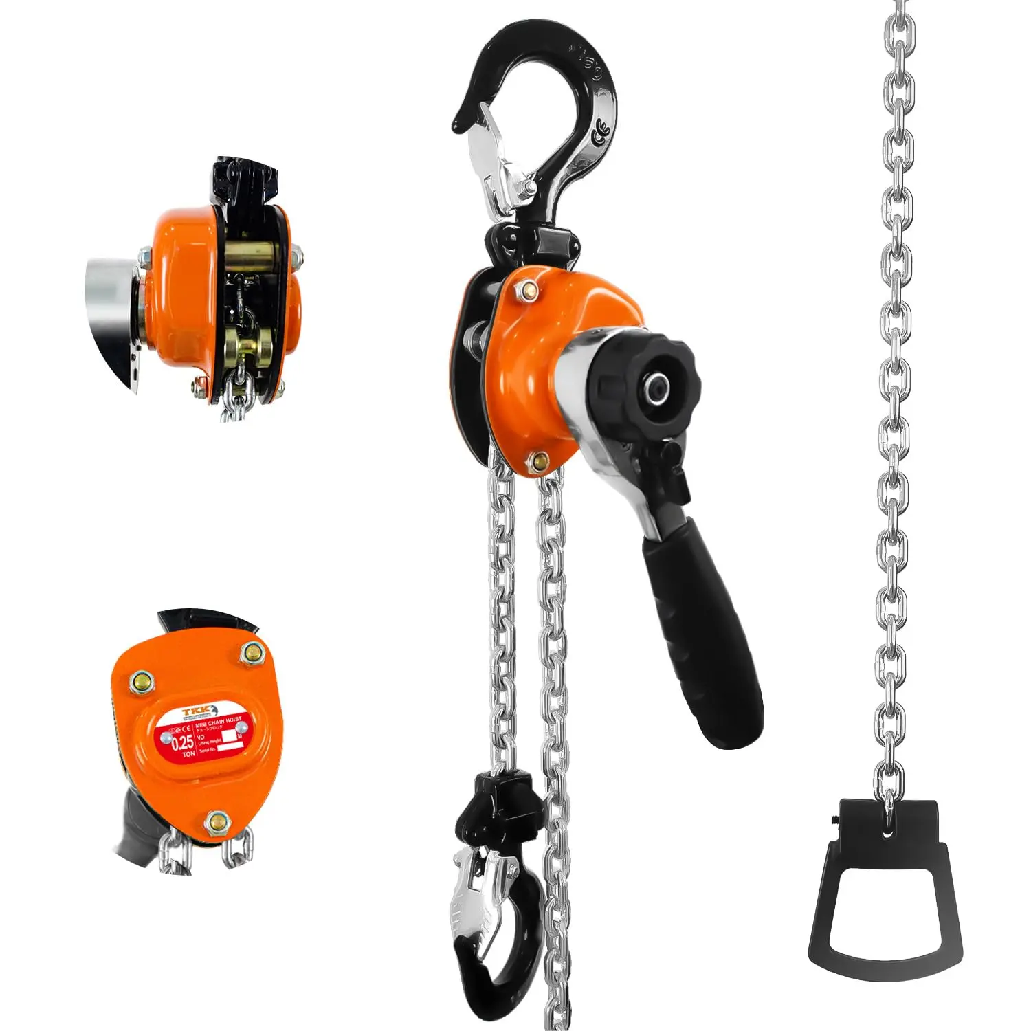 Mini Lever Chain Hoist 1/4 Ton - 550lbs Capacity, 10ft Lift, Safety Hooks - Portable Manual Hoist for Garages, Warehouse, Automotive - Come Along Winch, Ratchet G80 Chain Fall Hoist