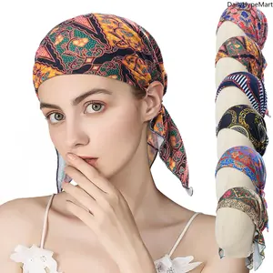 Adult Breathable Paisley Turban - Thin Triangle Pirate Hat - Stylish Daily Casual Headwrap Fashion Accessory