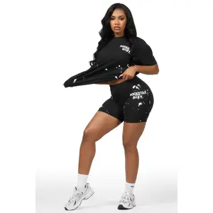 Living For It Black Bike Short Set