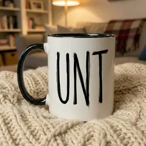 Funny UNT Black Handle Mug Sarcastic Hidden Message Coworker Gag Gift