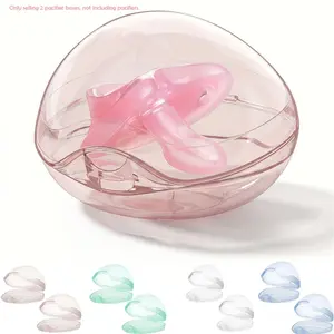 2-Piece High-Value Baby Pacifier Storage Box, Secure Closure, Dust & Bacteria Protection, Safe Material, Essential for Parents Traveling