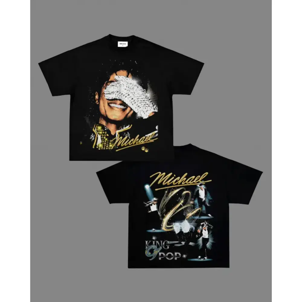 Michael Jackson King of Pop Vintage Wash T-Shirt Retro Graphic Tee Michael Jackson MJ Y2K Fashion Oversized Tee Pop Culture Streetwear Retro Music Shirt Casual Graphic Tshirt Trendy Summer Outfit Everyday Wear Vintage Aesthetic Clothing