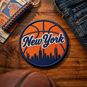 New York Embroidered Patch, Sports Skyline Iron On Badge, Fan Gift