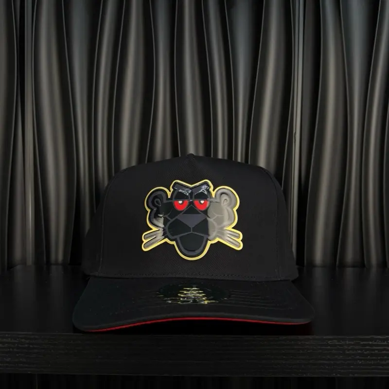 Black Panther Color Plate SnapBack Hat- Black/red