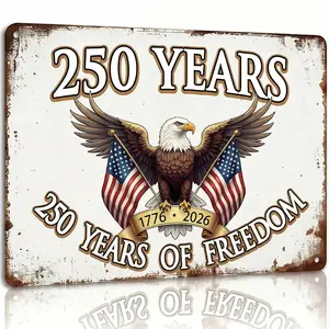 8×12 Inches, "Mullet Eagle" Fun American Flag Metal Sign — Indoor/Outdoor Patriotic Decorative Sign, Aluminum Sign