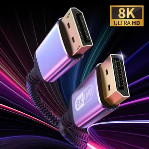 1M/2M/3M Display Port Cable, 1 Count 8K DP 1.4 Cable 8K@60Hz 4K@144Hz Braided High Speed Display Port Cable Compatible with TV Monitor Laptop, Summer Supplies