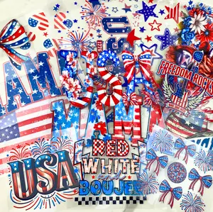 4th of July UV DTF Wraps and Decals, 16oz Size, Cup Stickers, Cup Wraps, Fourth of July
