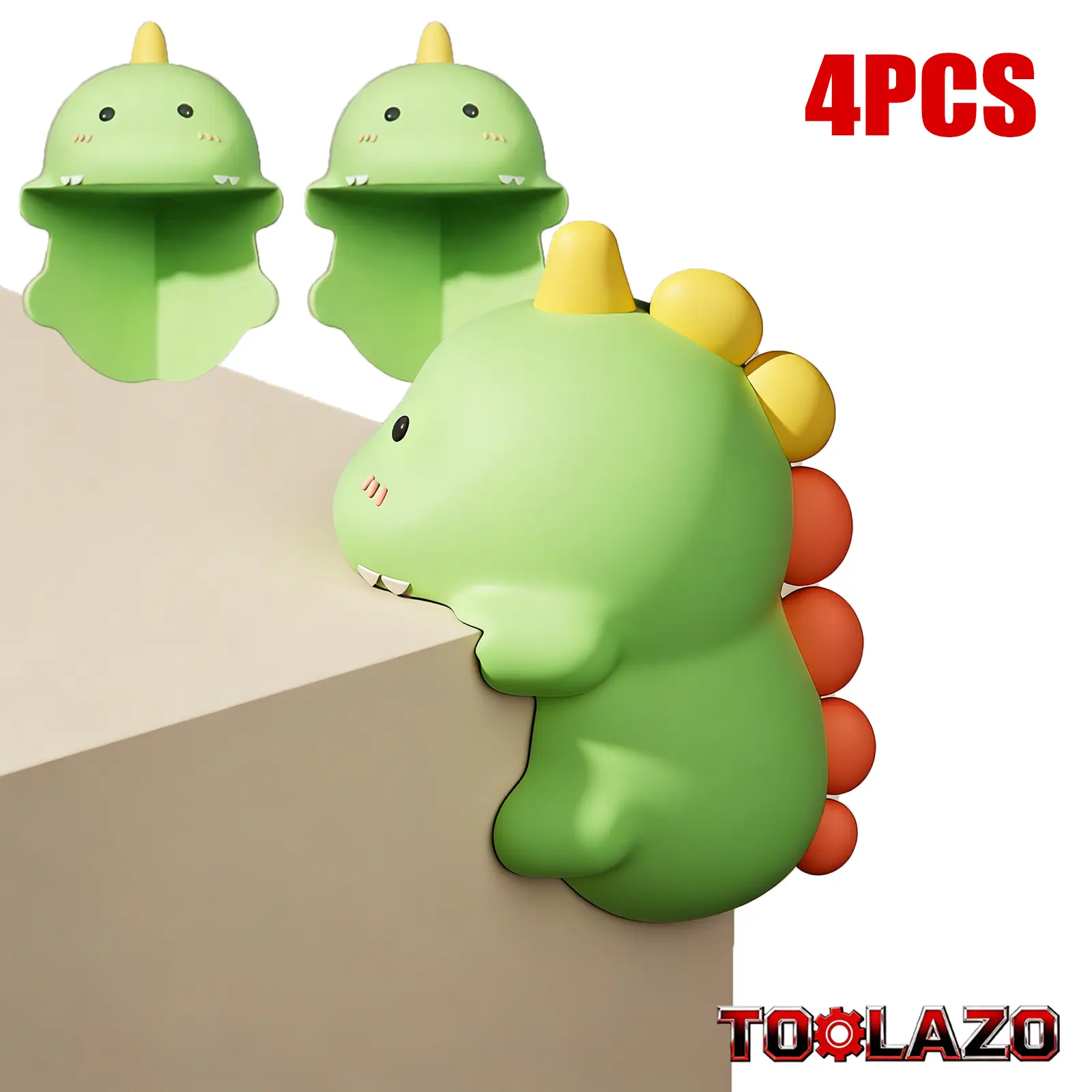 Super-Thick Self-Adhesive PVC Bump-Absorbing Pads with Adorable Dinosaur Design, Childproofing Guards for Coffee Tables-Nightstands, Tight Corner-Fit, Teeth Protection, Ideal for 0-3 Years Newborn-Toddlers Nursery Accessory
