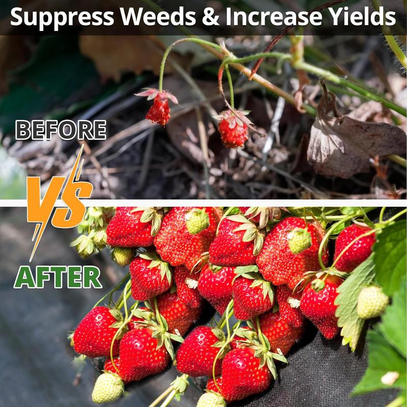 Premium 5 OZ Weed Barrier Landscape Fabric, 4ft x 100ft Heavy Duty Pro Gardening Ground Cover Mat, Woven Geotextile Fabric Mulch Cloth, Black Garden Bed Liner for Landscaping/Driveway/Farm/Greenhouse