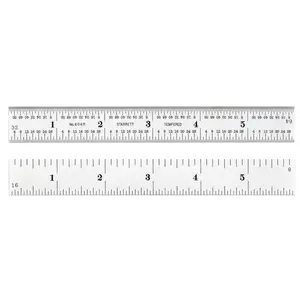 212 MAIN Starrett 604R-6 6 in. Spring-Tempered Steel Measuring Ruler with 4R Grads, Quick Read, for Home Office Use