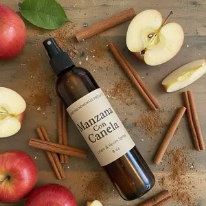 Manzana Con Canela Linen and Room Spray 8 oz - Apple Cinnamon Scented Home Fragrance for Cozy Atmosphere