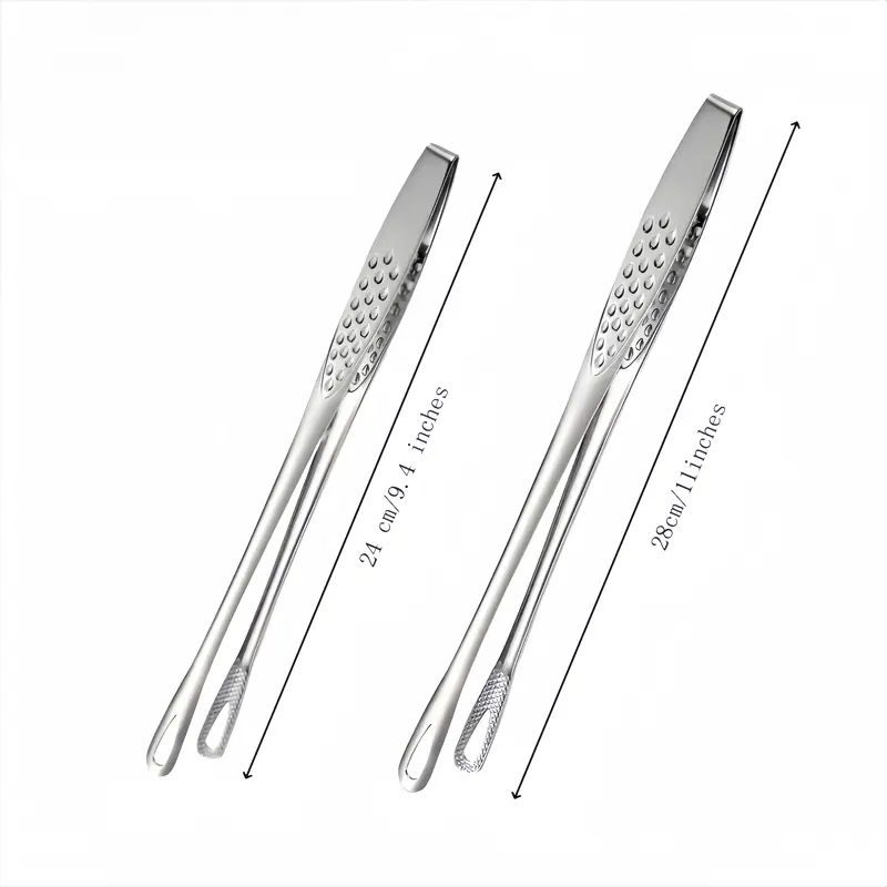 2-Pcs BBQ Accessories Set - 11-Inch & 9.4-Inch Rust-Proof Steel Barbecue Utensils, Durable Solid Metal Tongs, Chef’s Kitchenware, Outdoor Grill Safe, 11" Steak Reach, 9.4" for Salads, Indoor-Outdoor Use