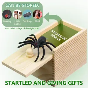 Wooden Spider Prank Box, Handmade Durable Money Surprise Box, Adult Fun and Funny Toy, Holiday Gift, Birthday Gift