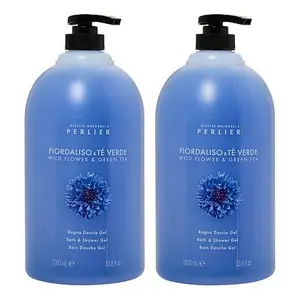 Perlier Wild Flower and Green Tea 1L Bath and Shower Gel 2-pack