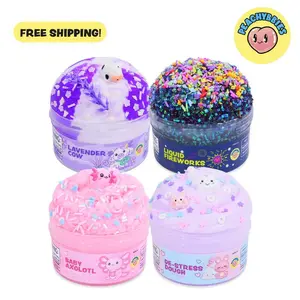 4-Pack Bestsellers Slime Bundle - Premium Scented Slimes, ASMR, Stress Relief, Fidget Toys, Cloud Dough, Bingsu, Butter, Cotton Slime - 4oz
