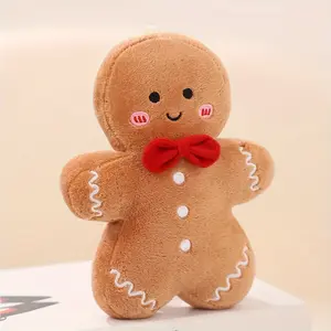 Gingerbread Man Plush Toy Stuffed Animals Cartoon Gingerbread Man Ornament Soft Holiday Pillow Throw Pillow - Soft Cuddly Gift Perfect for Christmas