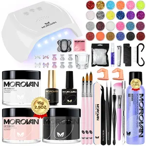 MOROVAN Acrylic Whimsy Nail Kit for Beginners: Whimsy Series Complete Starter Kit with Everything, Nail Charms, Acrylic Powder & Glitter Nail Powder