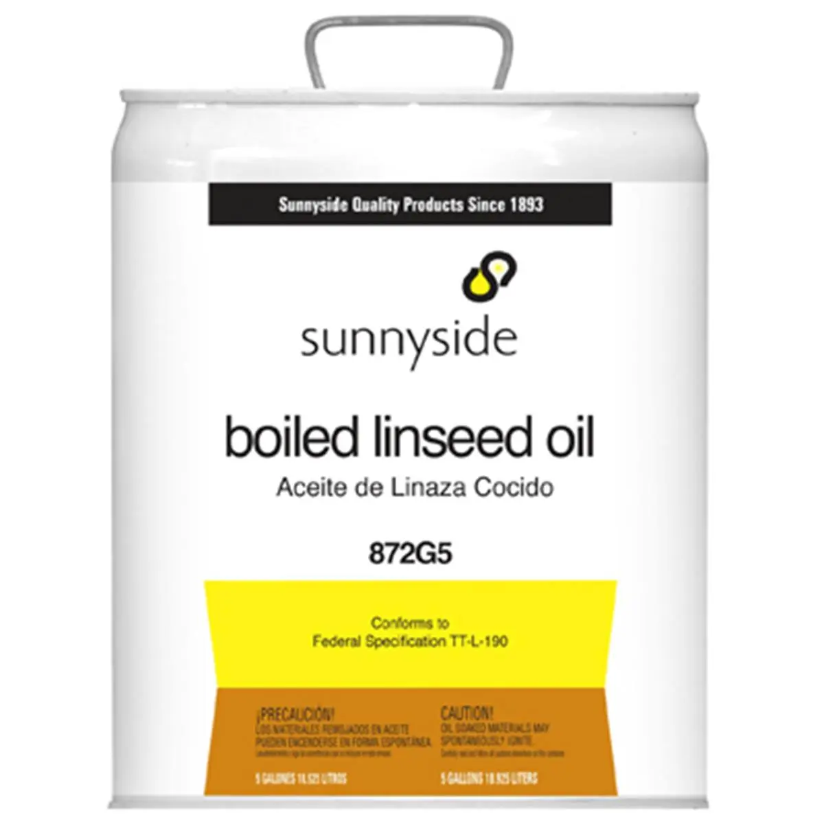212 MAIN Natural Boiled Linseed Oil (5-Gal/42 lbs Bucket, 872G5 Sunnyside) – Water Repellent, Long-Lasting Elastic Gloss Solution for Automotive & Motorcycle Paint Care, Extend & Fortify Oil-Based Coatings, 5 Gallon Bucket