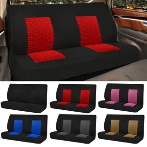 Car Front Solid Bench Seat Cover, Cloth Cushion Protector Pad Tyre Track Embossed, Non-slip Comfort Protection Washable Mat for Most Car Accessories, Universal Fits Ford, Chevrolet, Dodge, and Full Size Pickup Trucks