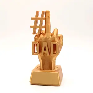 #1 Dad Trophy with Middle Finger – Funny Father’s Day & Birthday Gift
