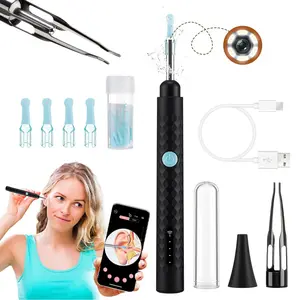 Visual Ear Cleaner Camera with Ear Scoops & Tweezer, Wireless Earwax Removal Tool Kit, HD Ear Otoscope Ear Pick with 6 LED Lights, Ear Cleaning Tool, Earwax Remover Tool for Adult Kids