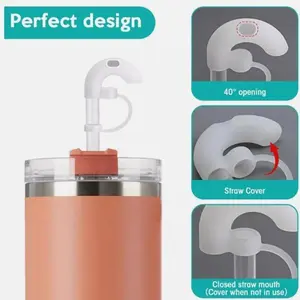 Anti-Wrinkle Straw Toppers – Set of 4 Silicone Caps for 10mm Straws