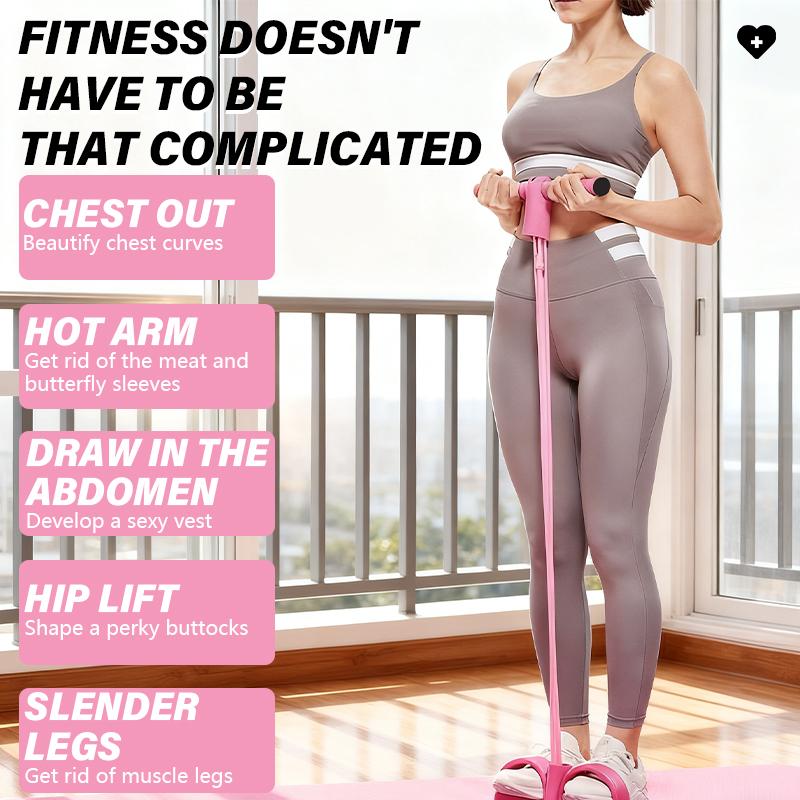 Multi-Functional Fitness Resistance Band Set - 4 Elastic Yoga Pedal Pull Tubes & Handle-Equipped Bands for Full-Body Excecise, Abdominal/Lower Back/Arm/Leg Workouts at Home