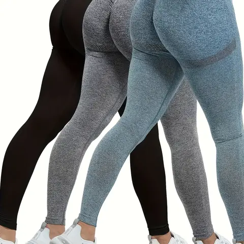Women's 3pcs High-Waist Tight Yoga Leggings - High-Stretchy, Breathable, Butt-Lifting, Soft Activewear Women's Pants Multi Pack for Gym Workouts, Daily Activity