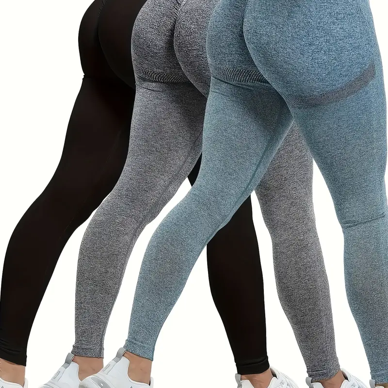 Women's 3pcs High-Waist Tight Yoga Leggings - High-Stretchy, Breathable, Butt-Lifting, Soft Activewear Women's Pants Multi Pack for Gym Workouts, Daily Activity