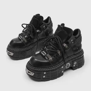 Men’s Statement Metal Punk Boots |   Fashion Retro Leather Ankle Boots |   Vintage Head- Turner for Summer 561203-H