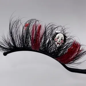 Scary Halloween Character Mask Strip Eyelashes