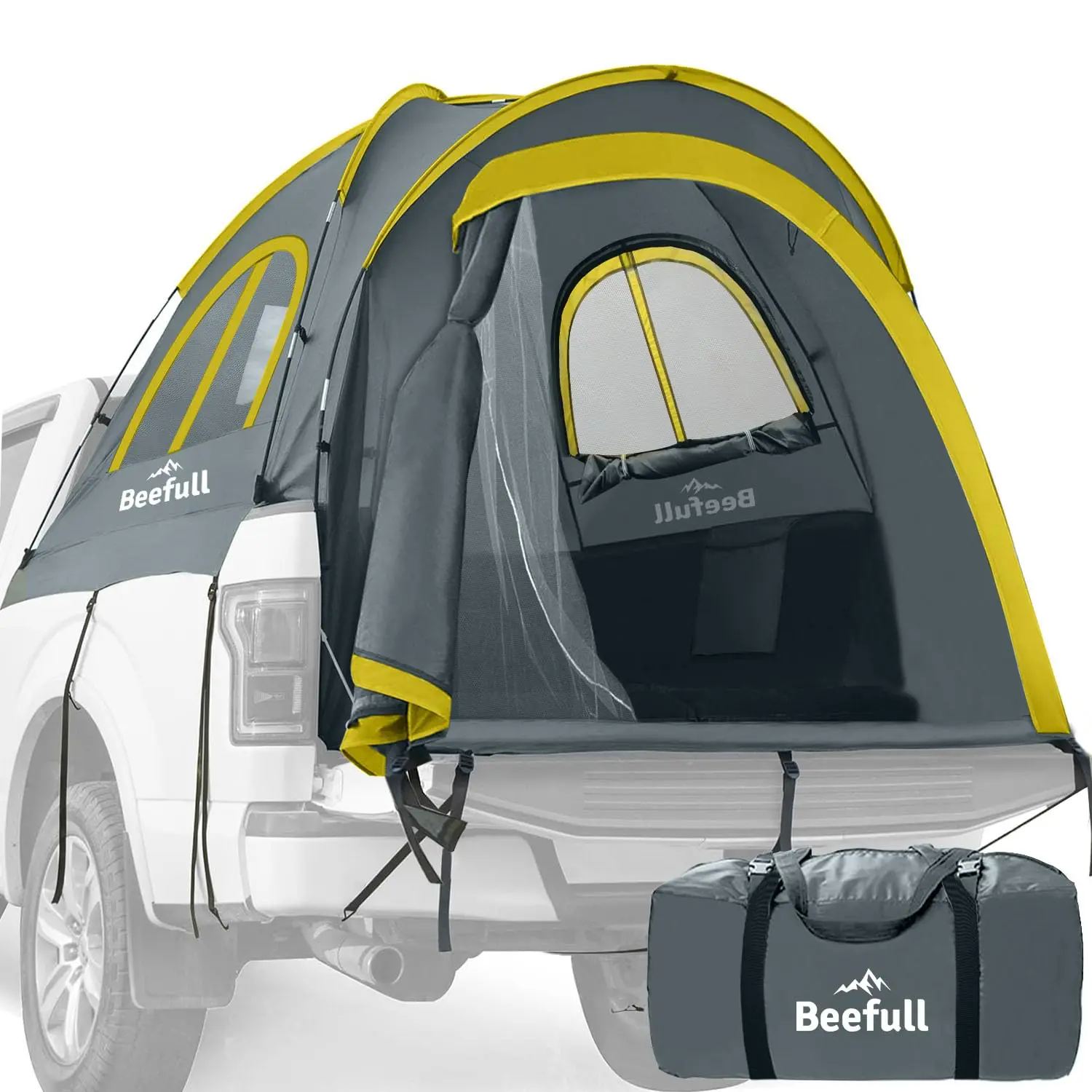 Truck Bed Tent, Waterproof PU2000mm 2-Person Pickup Tent, Portable Camping Tent Fits 5.5-6.0ft Truck Bed for Outdoor Travel