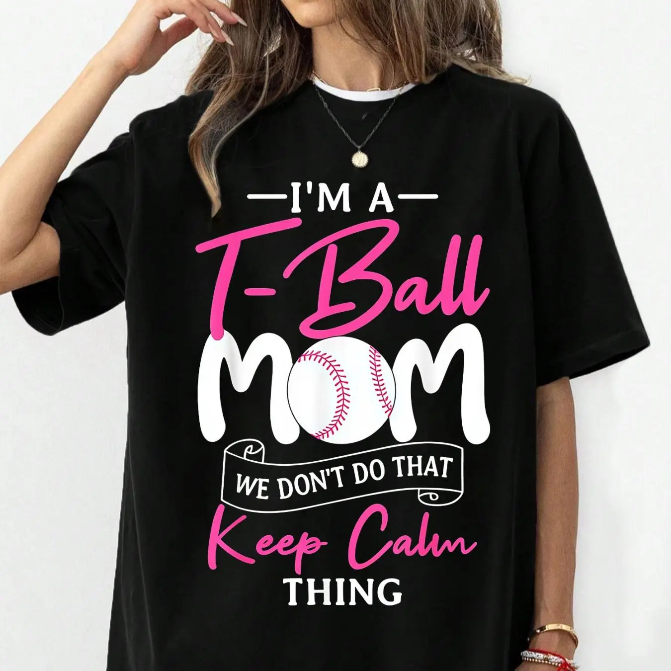 180gTee-Ball Mom Teeball Player Team Sport Mother's Day T-Shirt