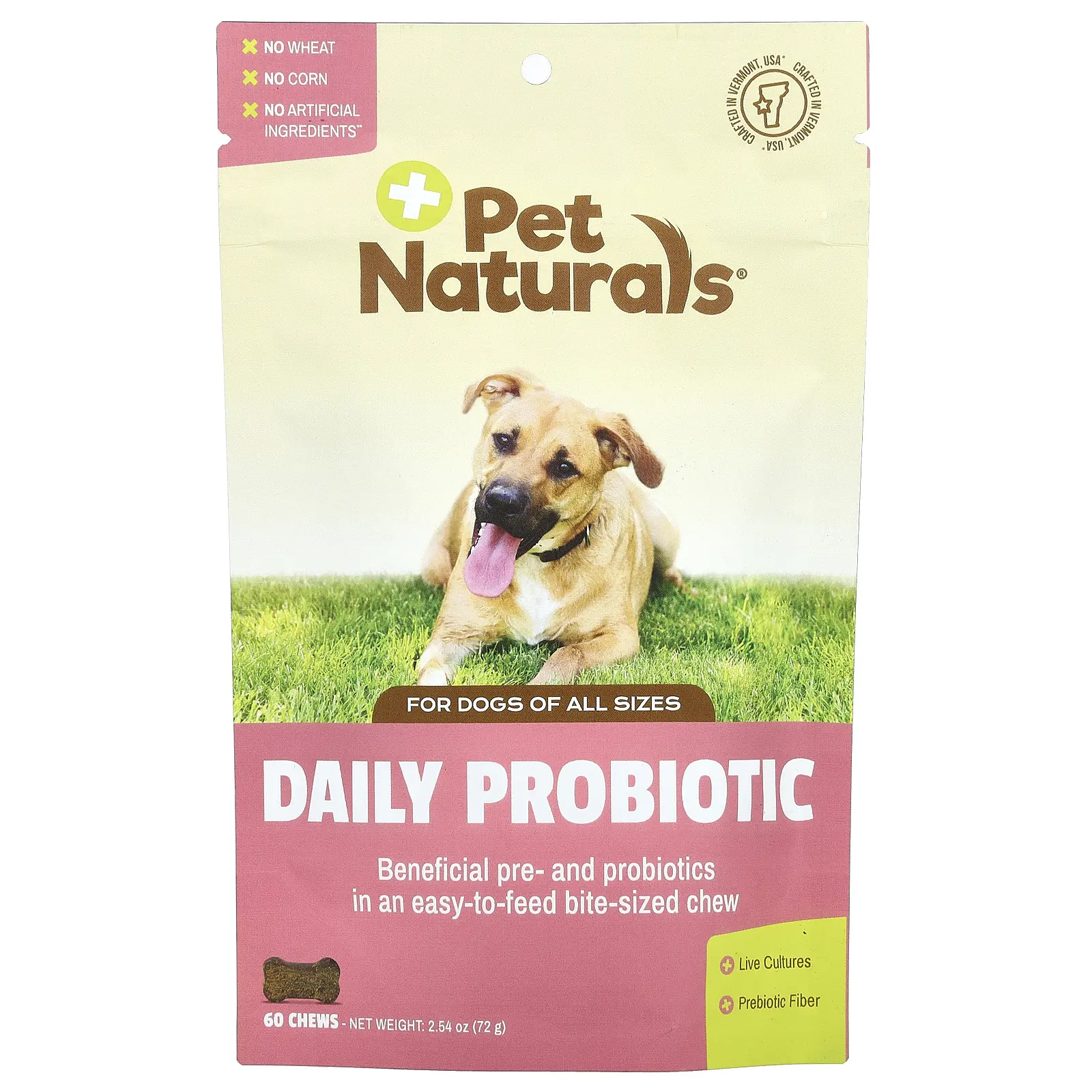 Pet Naturals Daily Probiotic, For Dogs, All Sizes, 60 Chews, 2.54 oz (72 g)