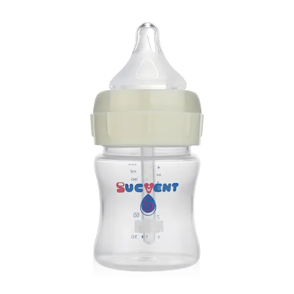 【SUCVENT】120ml PP Baby Bottle for Newborns, Infant Feeding Bottle with S Size Silicone Nipple, BPA Free Baby Milk Bottle, Wide Neck Design, Leak Resistant Bottle for 1-3 Months Baby