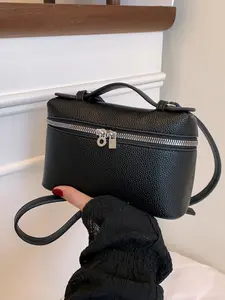Women's Fashionable Solid Color Zipper Crossbody Bag, Pu Tote Satchel, Casual Versatile Shoulder Bag for Daily Used, Trendy All-match Commuter Bag, Elegant Commuter Bag, Stylish Crossbody Bag