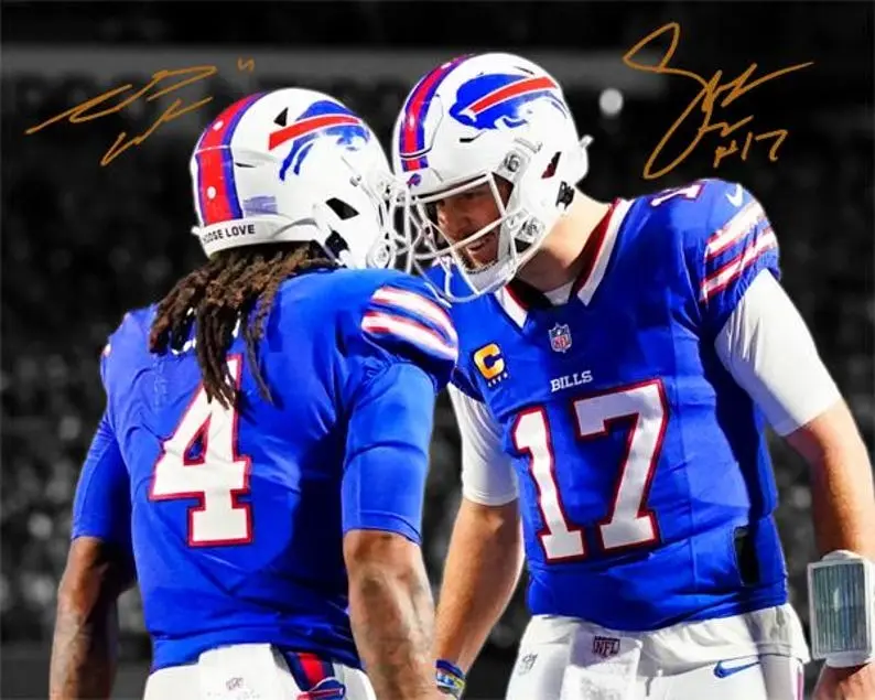 Josh Allen James Cook Signed Photo Autograph Print Poster Wall Art Home Decor