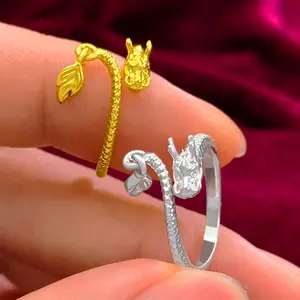 Dragon Wiggle Tail Ring Female Open Index Finger Ring Dragon Scale Coiling Dragon Ring