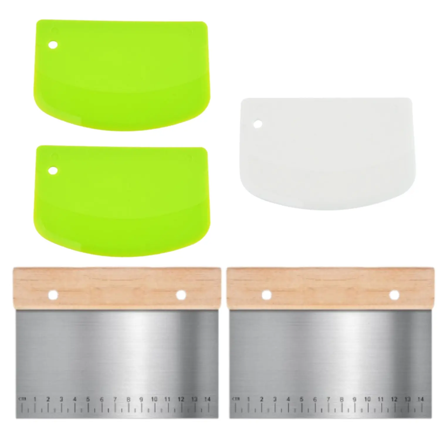 5 Pcs Dough Scraper & Bench Scraper Kitchen – Stainless Steel Sourdough Tools – Dough Cutter for Sourdough Bread, Pizza, and Flat Top Griddles - Home Improvement.