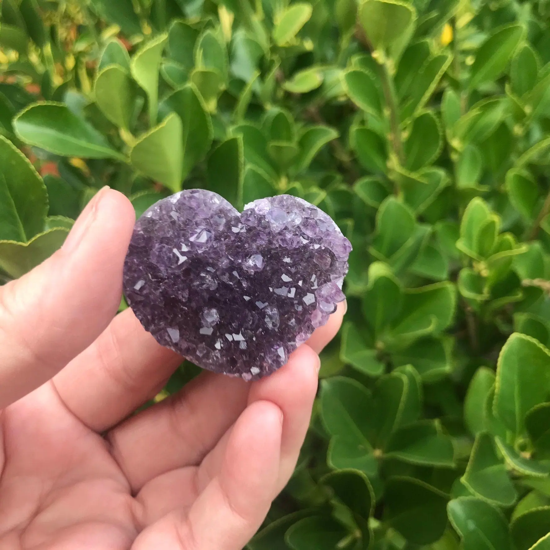 Amethyst Heart Druzy – Holiday Gift for Her, Spiritual Protection Crystal, Fall Home Decor, Stress Relief Stone, Unique Gemstone Cluster