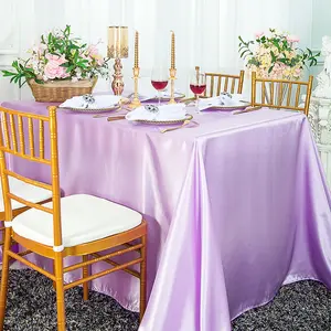 90"x132" Seamless Rectangular Satin Tablecloth - Lavender (1pc)