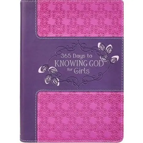 Used 365 Days to Knowing God for Girls Devotional Book by Carolyn Larsen - Imitation Luxleather Soft Cover, English, 392 Pages, 0.9 lbs, Daily Reading Material with Challenge Point, Real-Life Apply
