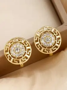 1 Pair of Elegant Vintage-Style Round Zirconia Classic Style Earrings - Perfect for Everyday Wear | Holiday Parties | All Seasons - Ideal Gift for Wife | Girlfriend | Mom - Zircon Stud Earrings