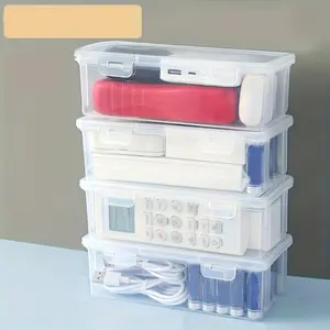 Transparent Storage Boxes, Large Capacity, Office Supplies, Pencil Storage, Valentine's Day Gifts, Desk & Drawer Organizer