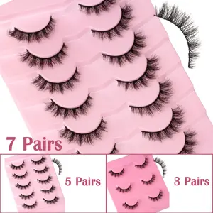Fluffy False Eyelashes Cluster, Wispy Natural Look Cluster Lashes, Fluffy Curling Eye Makeup Strip Lashes for Women & Girls, High Quality Eyelashes, Cosmetic